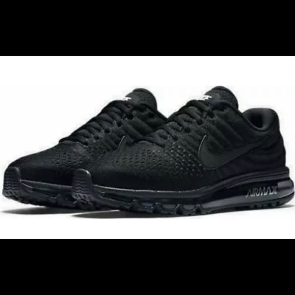Nike Air Max 2017 Running Shoes Triple Black 849559-004 Men's Size 8, Womens 9.5